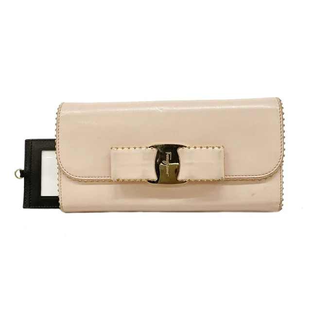 Ferragamo Vara Leather Long Wallet, Pink Champagne in pink Leather from Poshmark