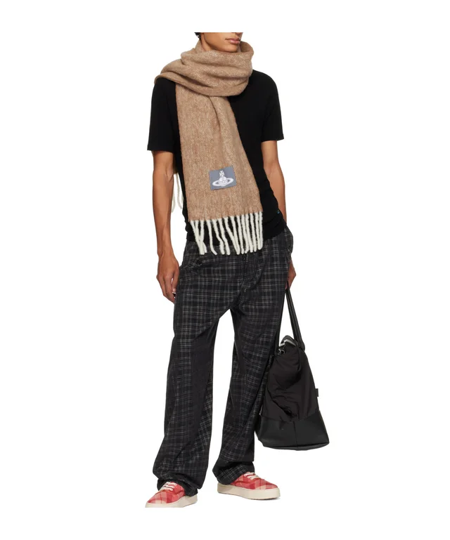 Vivienne Westwood Orb-patch fringed scarf, photo 2 of 2 from SENSER