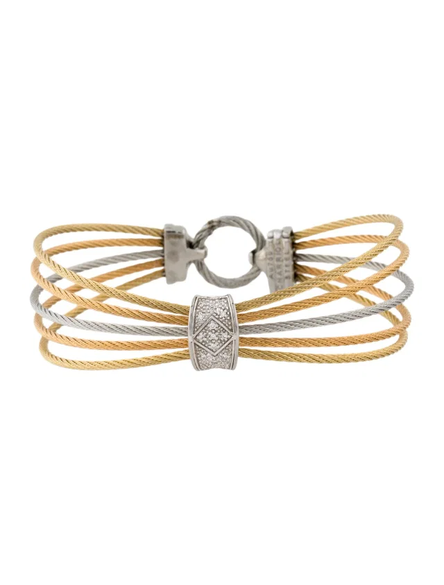 Charriol Diamond Celtic Noir 5 Row Cable Bracelet, 7" in multicolor from The RealReal