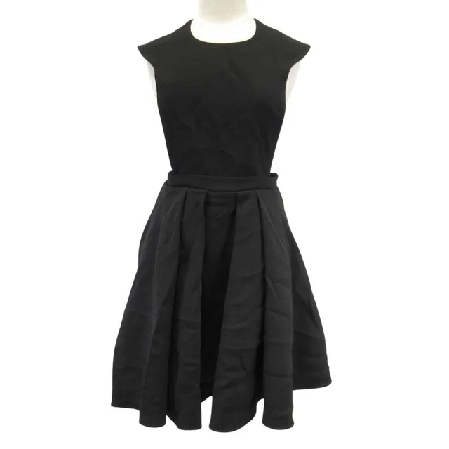 Dior Back Chien Dress Pleated Circular Skirt 38 Black in Black from The Reluxe