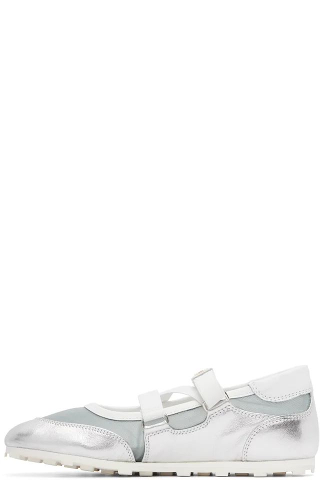 Marni Silver & Blue Mary Jane Velcro Sneakers, photo 3 of 5 from SSENSE