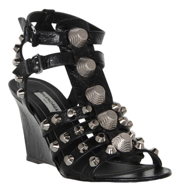 Balenciaga Studded Gladiator Wedge 80 G12, Black/Silver from Cultstatus, photo 1 of 1
