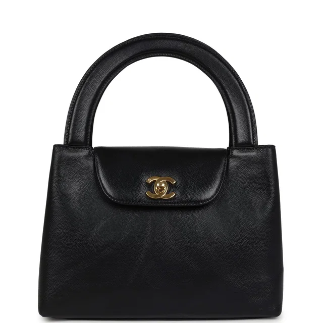 Chanel Vintage Large Kelly Black Caviar Gold Hardware in Black Caviar leather from Madison Avenue Couture