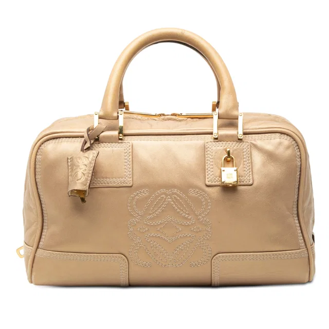 Gold LOEWE Metallic Leather Amazona 28 Handbag in Gold Leather from Designer Revival