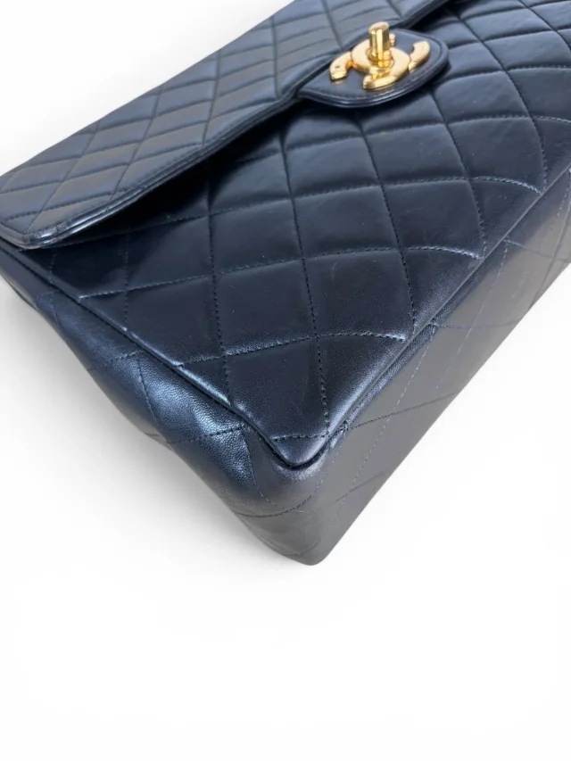 Chanel Vintage Black Lambskin Jumbo Classic in Black Lambskin from Season 2 Consign, photo 8 of 10