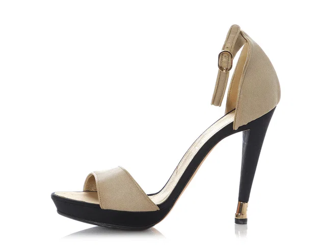 Chanel Gold and Black Pumps in Black Leather from Ann's Fabulous Finds