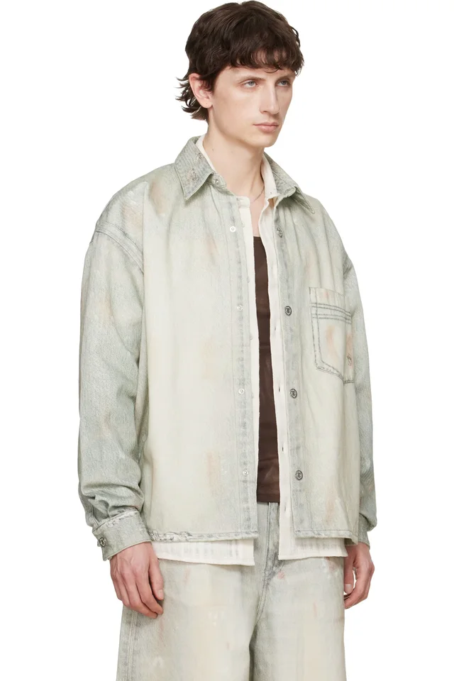 Won Hundred Blue Maza Printed Denim Shirt, photo 2 of 4 from SSENSE