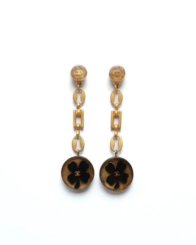 Chanel Coco Mark Resin Dangling Earrings in Resin from A Retro Tale
