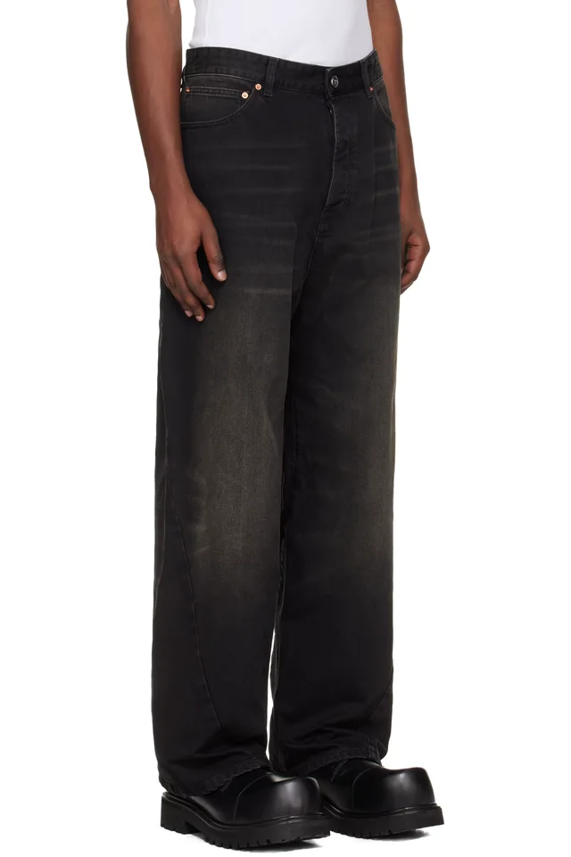 VETEMENTS Black Spiral Jeans, photo 2 of 4 from SSENSE
