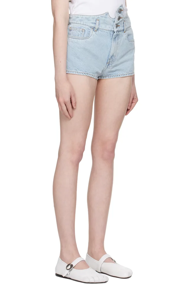 Coperni Blue Disney Crown Denim Shorts, photo 2 of 4 from SSENSE