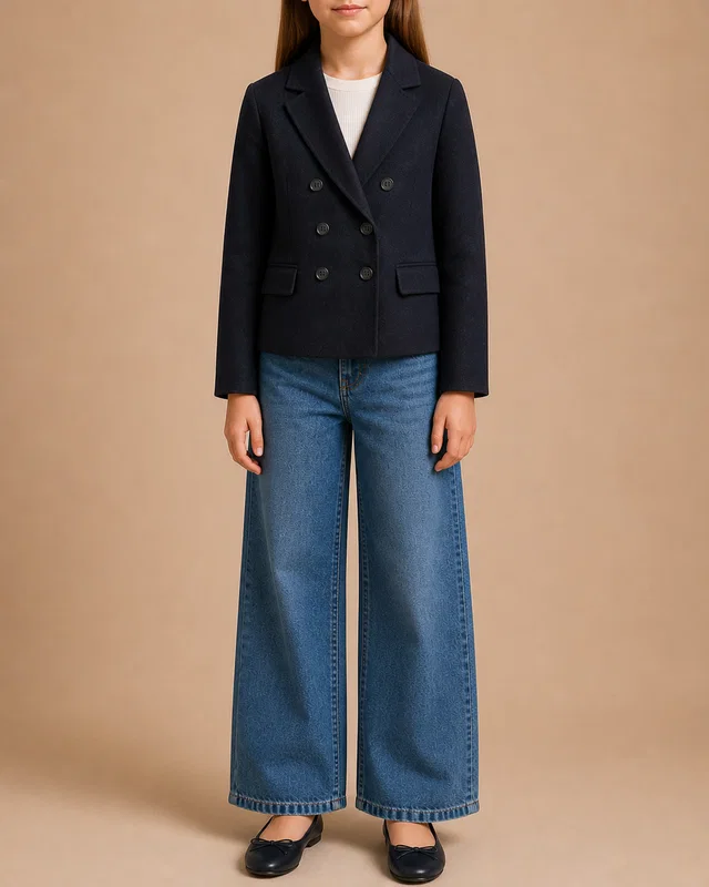 Khaite Kids Black Wool-Blend Blazer Jacket Size 8 years in Black Wool from Sellier