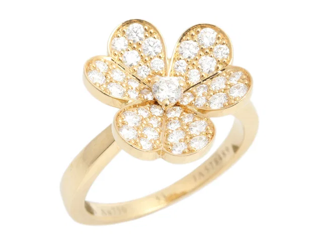 Van Cleef & Arpels Small 18K Yellow Gold Diamond Frivole Ring in Yellow from Ann's Fabulous Finds