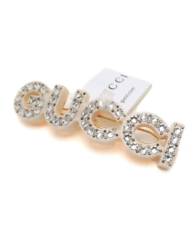 Gucci Logo Rhinestone Hair Clip in Resin from A Retro Tale, photo 2 of 3