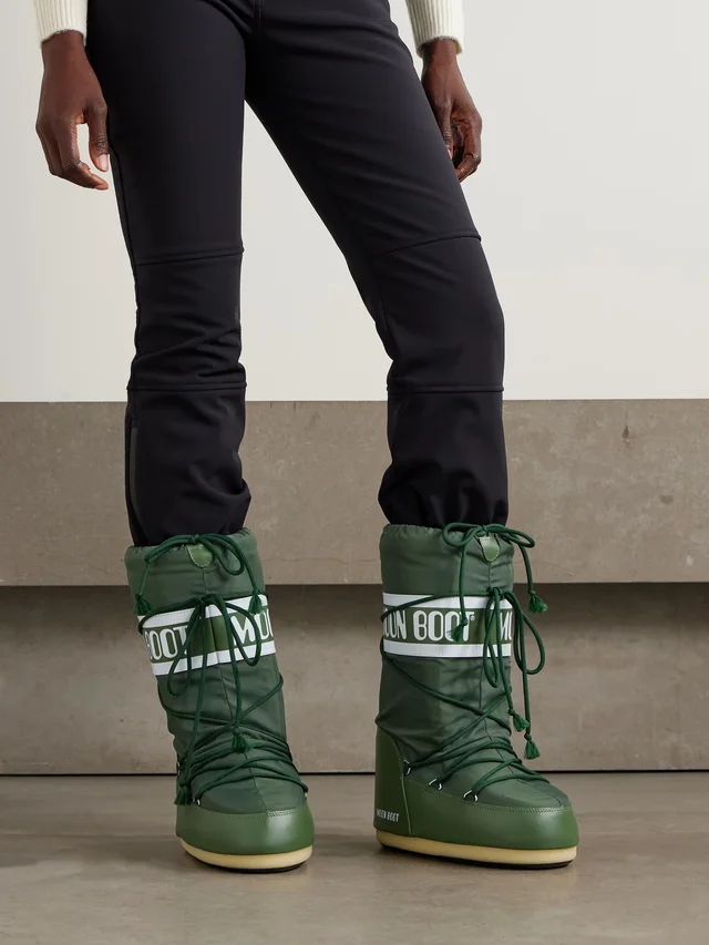 MOON BOOT Icon shell snow boots in Green, photo 2 of 2 from NET-A-PORTER (Canada)