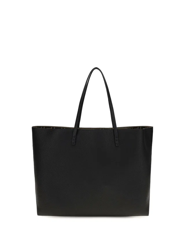 Fendi Roll Tote Bag — Black Calf Leather Bos Taurus in Black Calfskin from HEWI