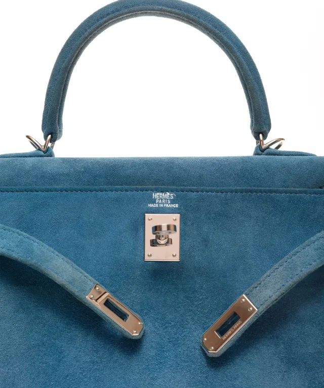 Hermès Kelly 25 Sellier Doblis Blue Thalassa PHW #H in Blue Leather from Luxury Promise, photo 11 of 15