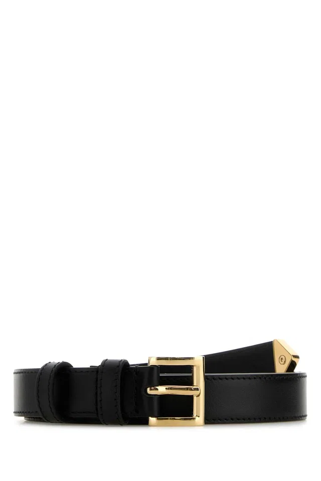 Prada Leather Belt — Black Vitello in Black Leather from HEWI