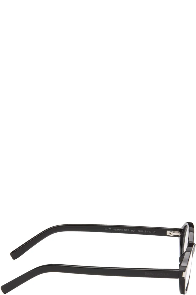 Saint Laurent Black SL 751 Jeanne Round Oval Glasses, photo 2 of 4 from SSENSE