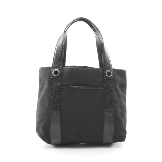 Bvlgari Logo Mania Canvas Leather Tote Bag in Canvas from LuxUness