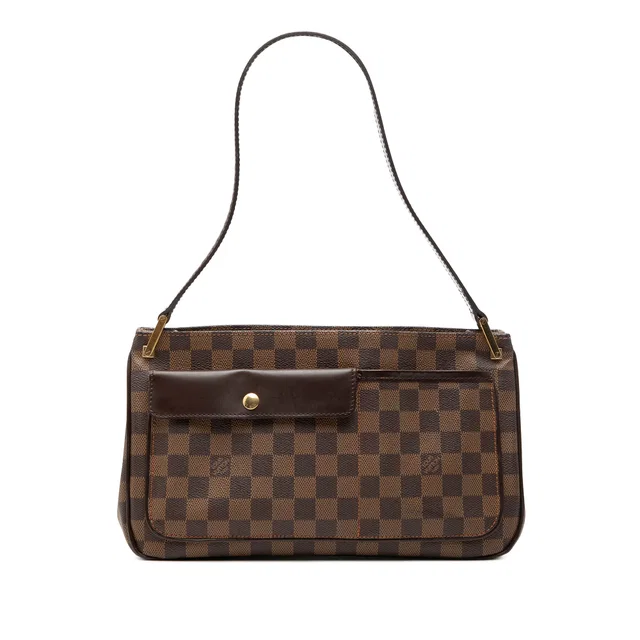 Brown Louis Vuitton Damier Ebene Aubagne Shoulder Bag in Brown Canvas from Designer Revival