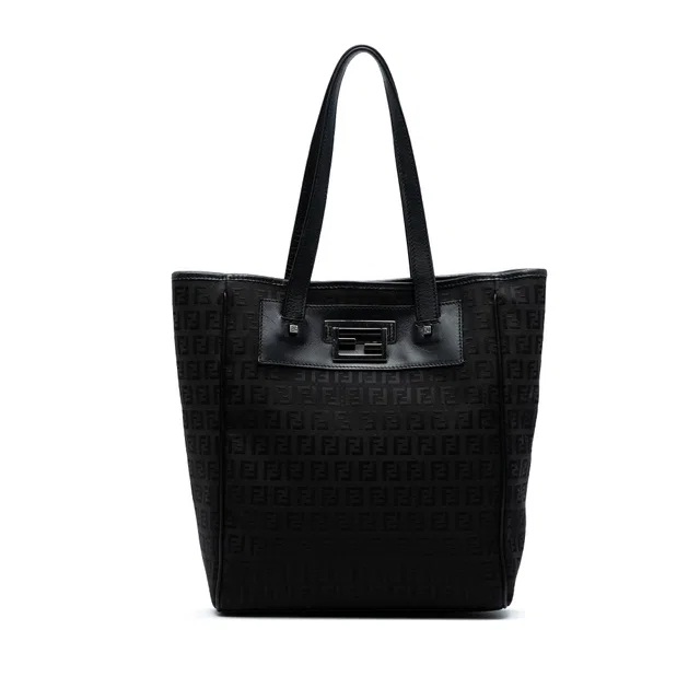Brown Fendi Zucchino Canvas Tote in Brown Canvas from Designer Revival
