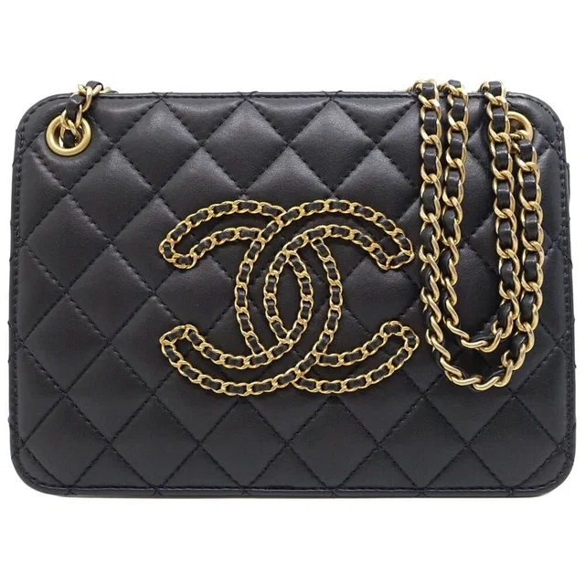 Chanel Chain Shoulder Bag 2-Way Quilted CC Logo Lambskin in Lambskin from The Reluxe