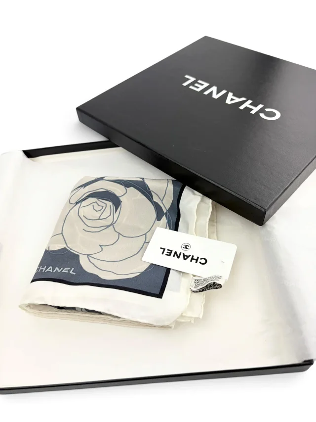Chanel 100% Silk Bandana Scarf W/ Box in Silk from Season 2 Consign, photo 2 of 3