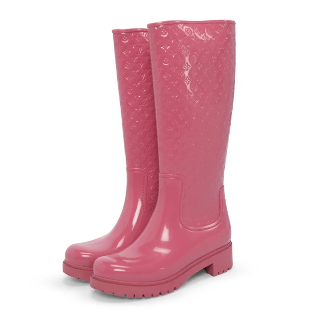 Louis Vuitton Rubber Monogram Splash Rain Boots 36 in Pink from Blue Spinach