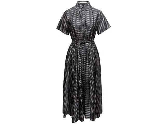 Black & White Christian Dior Polka Dot Print Silk Dress Size FR 38 in Black Silk from Designer Revival