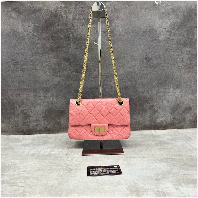 Chanel Quilted Aged Calfskin Reissue 2.55 Bag in Pink Calfskin from Luxury Promise