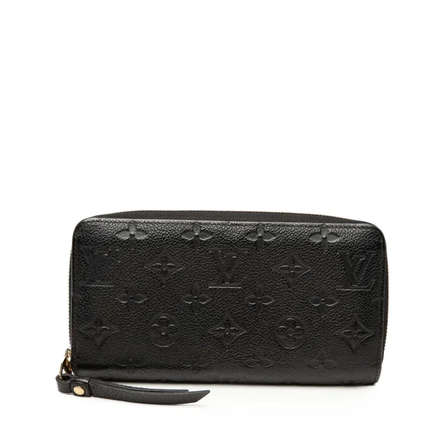 Black Louis Vuitton Monogram Empreinte Zippy Long Wallet in Black from Designer Revival