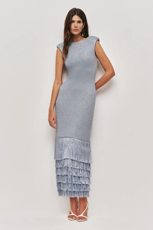 AJE Breeze Knit Midi Dress in Blue from Aje, photo 1 of 1