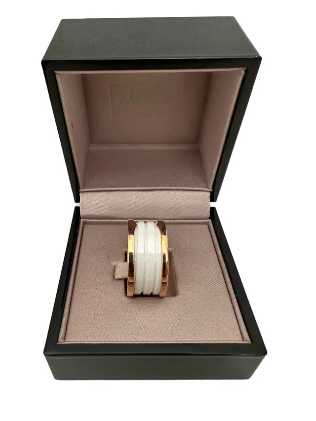 Bvlgari B.Zero1 Ring with White Ceramic Size 62 in White Ceramic from Luxury Promise