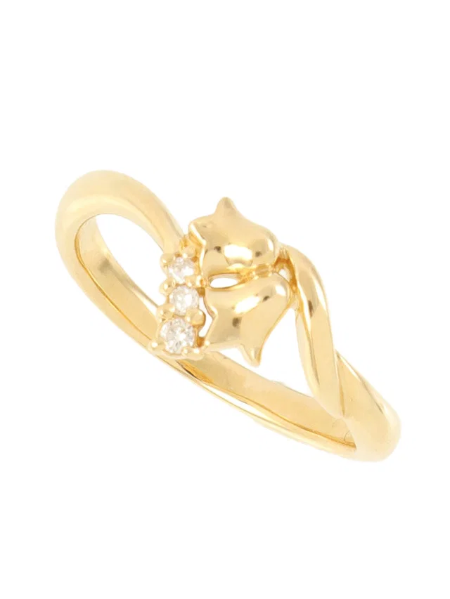 Dior 18K Diamond Design Ring #50 Gold in Gold from VINTAGE QOO TOKYO