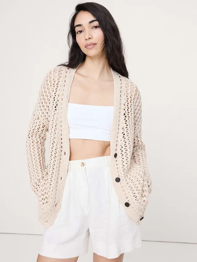 Banana Republic Cotton Crochet Cardigan in White from Banana Republic (Canada), photo 1 of 1