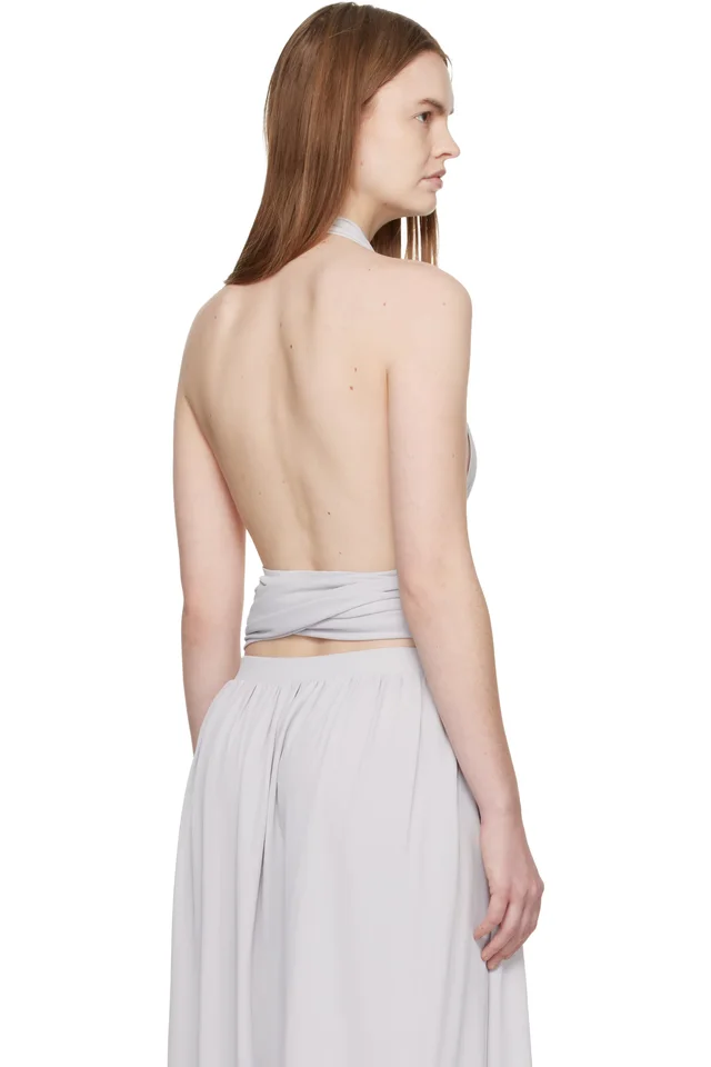 Aya Muse Gray Aelir Top, photo 3 of 4 from SSENSE