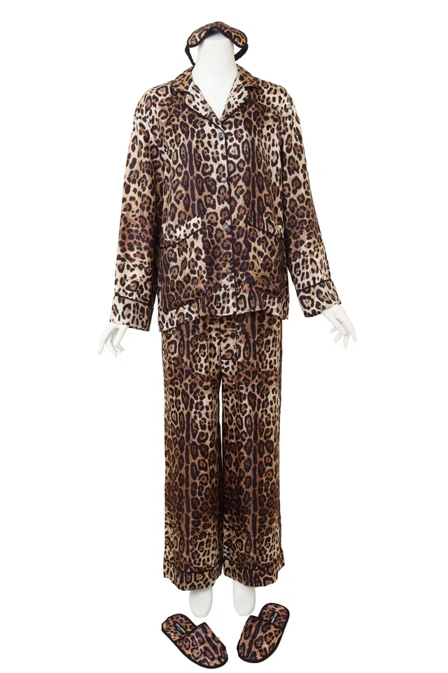 Dolce & Gabbana Silk Pajamas, Eyemask & Slipper Set in Silk from Recess LA