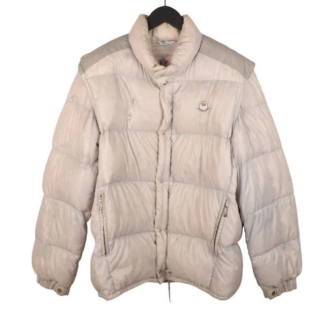 Original Moncler Vintage Men Puffer Jacket 5 L/xl H5512 in Beige (Size Large) in white|neutral from Grailed