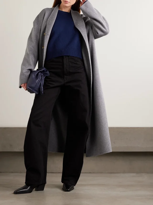 LOULOU DE SAISON Bruzzi cropped wool and cashmere-blend sweater in Blue, photo 2 of 2 from NET-A-PORTER (Canada)