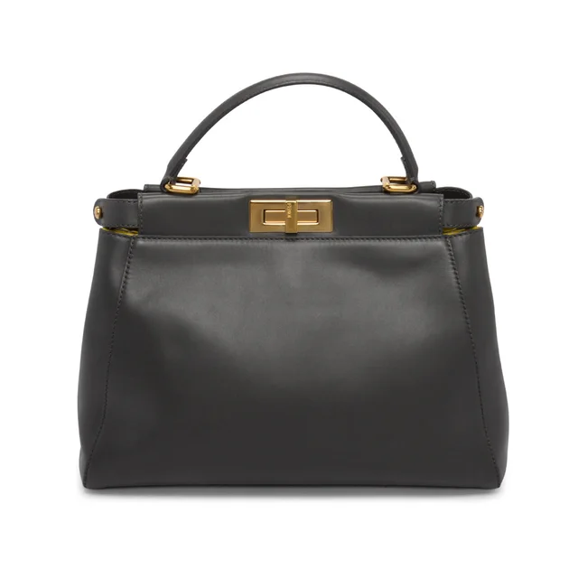 Fendi Nappa Medium Peekaboo Bag in Dark Grey Nappa leather from Blue Spinach