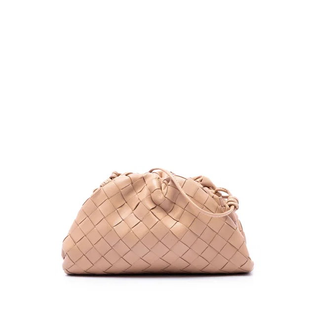 Brown Bottega Veneta Nappa Intrecciato The Mini Pouch Crossbody in Brown Nappa leather from Designer Revival