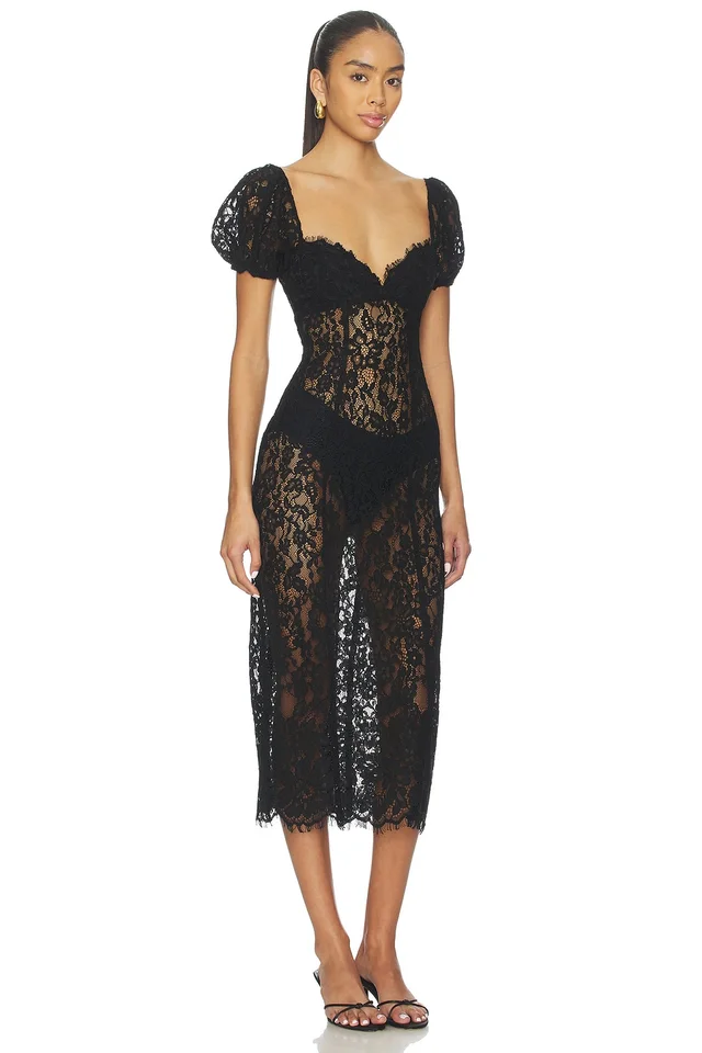 LPA Nicola Midi Dress in Black, photo 2 of 3 from REVOLVE (Canada)