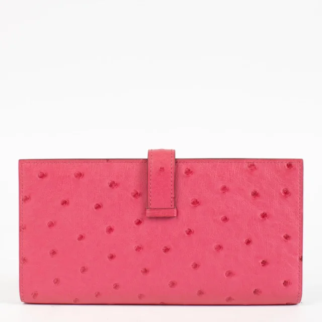 Hermès Bearn Pink Ostrich Long Wallet in Pink Ostrich from Labellov, photo 2 of 4