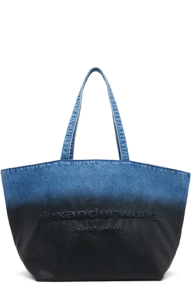 Alexander Wang Blue Denim Punch Large Tote, image 1 of 1 from SSENSE