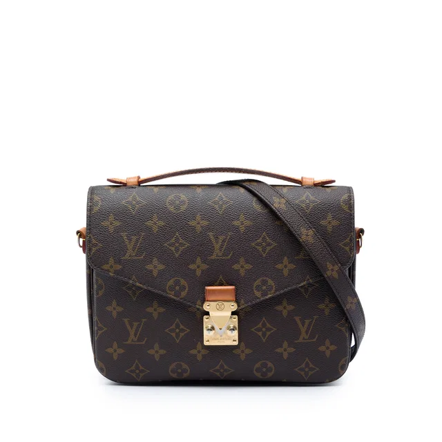 Brown Louis Vuitton Monogram Pochette Metis Satchel in Brown Coated canvas from Designer Revival