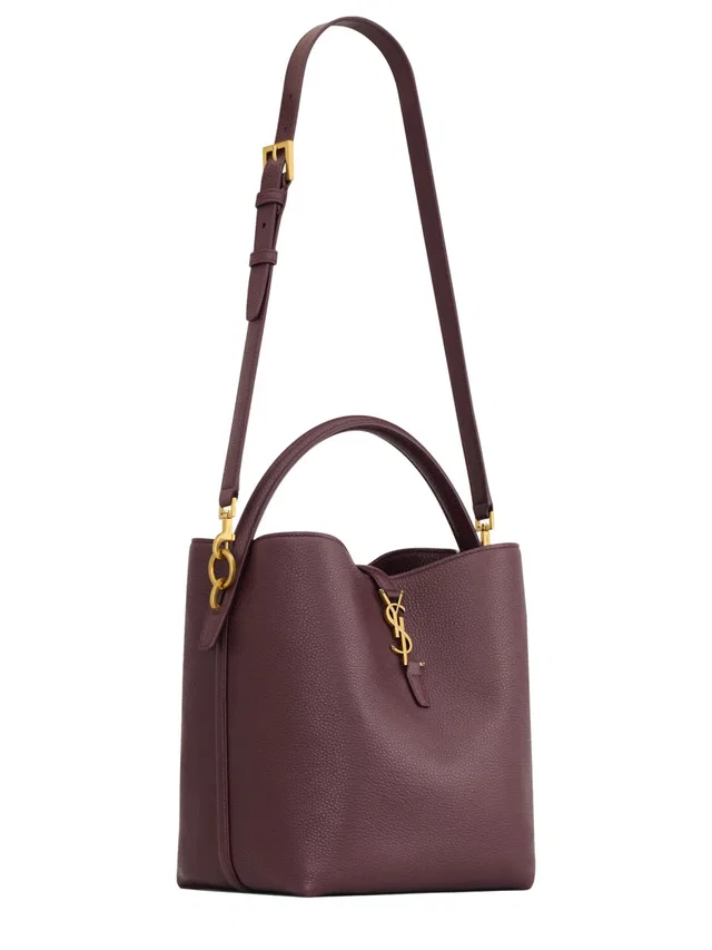 Saint Laurent Le Shoulder Bag — Bordeaux Calf Leather in Burgundy Calfskin from HEWI