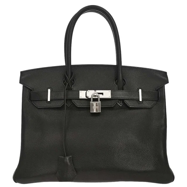 Hermès 2008 Black Taurillon Clemence Birkin 30 Handbag in Black Clemence leather from AMORE Vintage Tokyo
