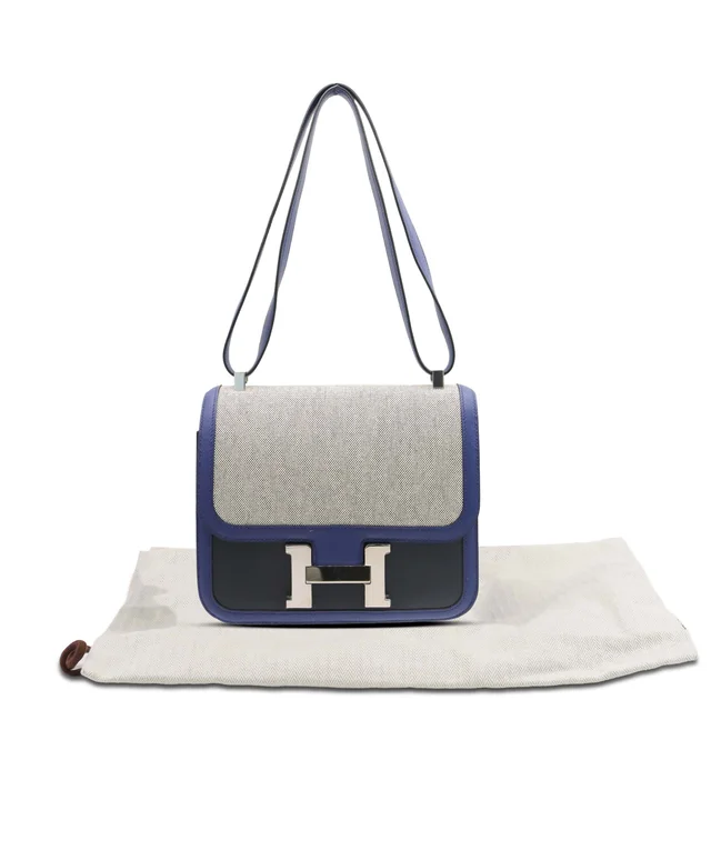 Hermès Constance 24 swift/Toile Black/Blue Saphir SHW in Black Swift leather from Luxury Promise, photo 11 of 11