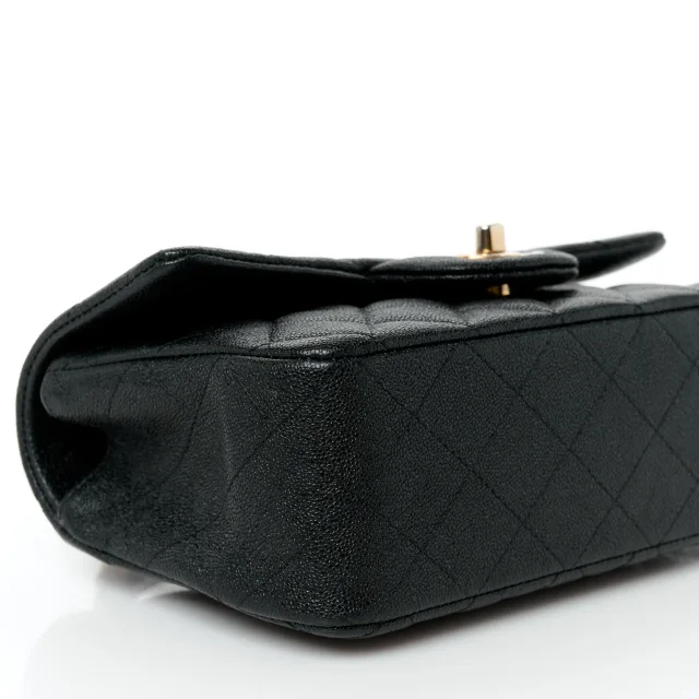 Chanel Caviar Quilted Mini Top Handle Rectangular Flap Black in Black Caviar leather from FASHIONPHILE, photo 10 of 12