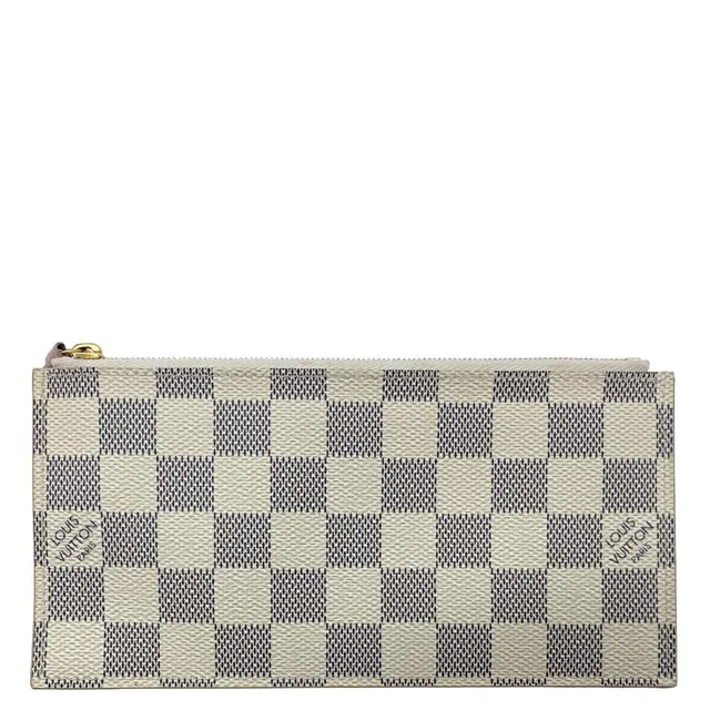 Louis Vuitton Felicie Damier Azur Insert Zip Pouch Rose Ballerine in Pink Canvas from Dallas Designer Handbags
